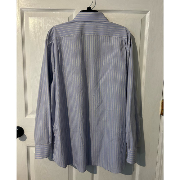 Men's TOMMY BAHAMA Blue Tan Stripe Long Sleeve Button Down Shirt 34-35 17 1/2 - Picture 2 of 11